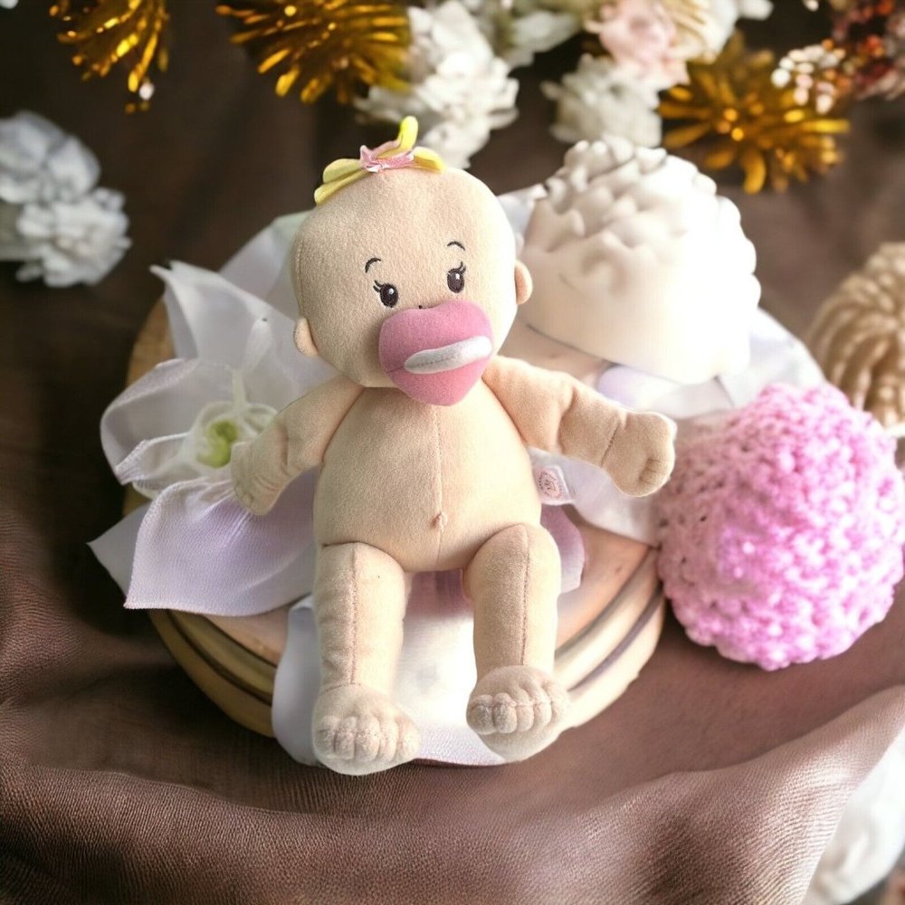 Manhattan Toy Company 13" Wee Baby Stella Plush Doll with Pacifier Blonde Hair